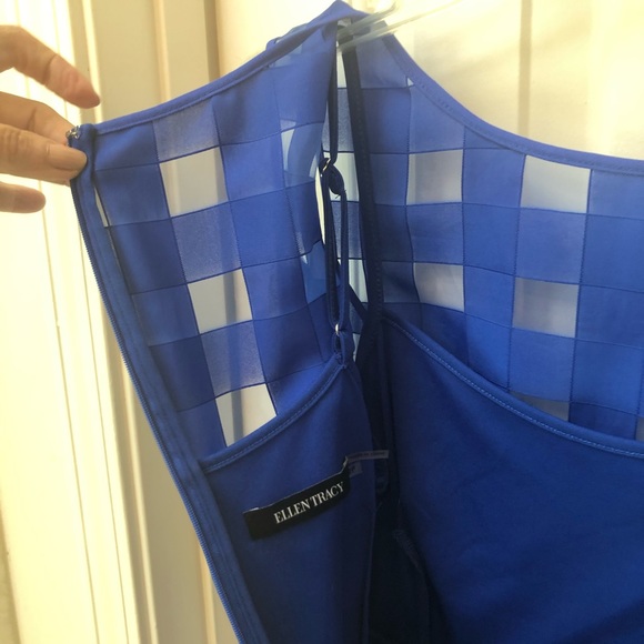 Ellen Tracy dress, royal blue, fitted waist, Sz 2 - Picture 12 of 14